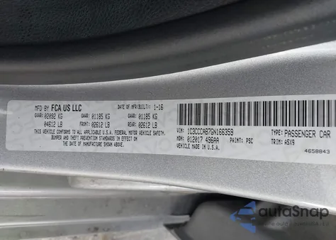 2016 Chrysler 200 Limited from USA, damaged, VIN 1C3CCCAB7GN166359